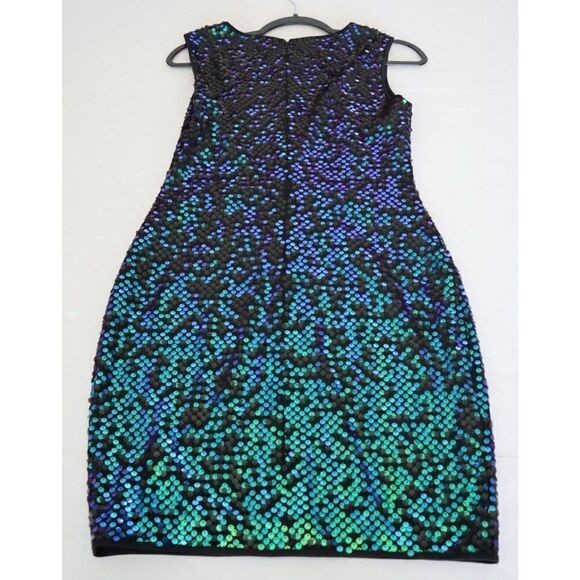 SHO by Tadashi Shoji Sz XS Shamrock Sequin Above The Knee Body-Con Dress - Picture 13 of 16